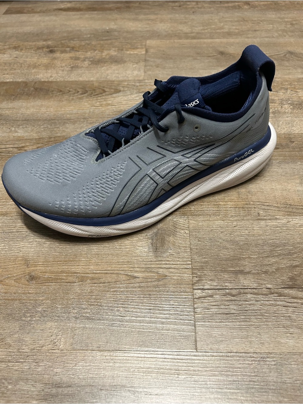 ASICS Gel Nimbus 25 Men's Size 12.5 Athletic Running Shoes Gray Navy Sneakers - Picture 7 of 10